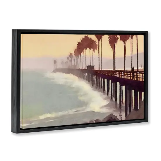Stupell Industries Sunrise At The Pier Floater Framed Canvas Wall Art Design by Noah Bay {9}
