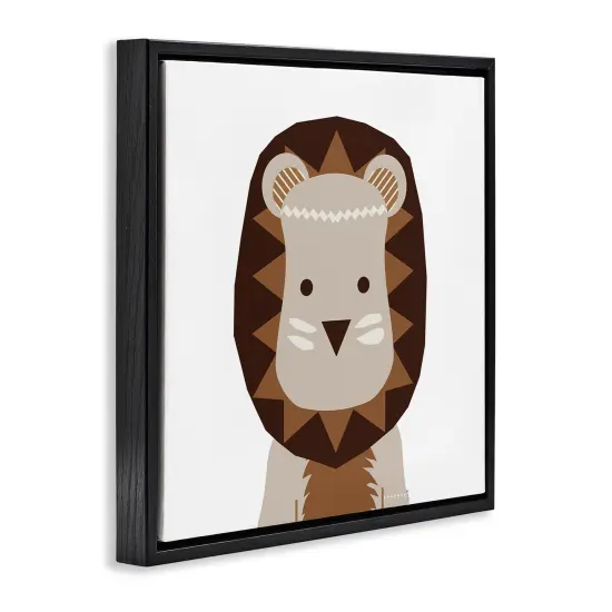 Stupell Industries Neutral Tone Lion Floater Framed Canvas Wall Art Design by Daniela Santiago {9}