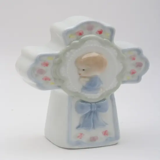 Ceramic Boy On A Cross Plug-In Night Light, Religious D&eacute;cor, Religious Gift, Church D&eacute;cor, Church Gift, Baptism Gift {3}