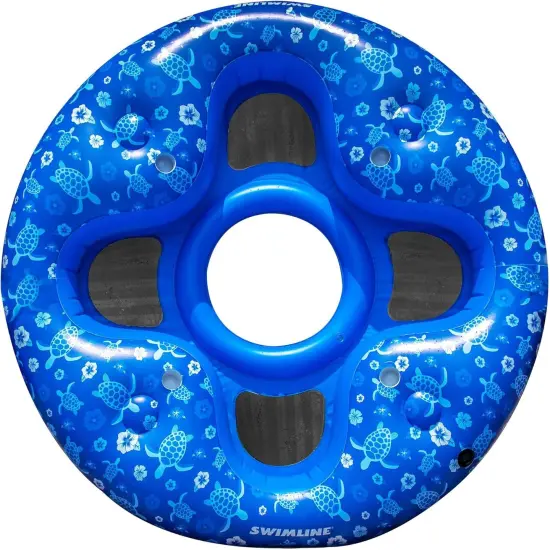 Swimline Inflatable 4 Person Tropical Pool Lounger - 85" Blue {3}