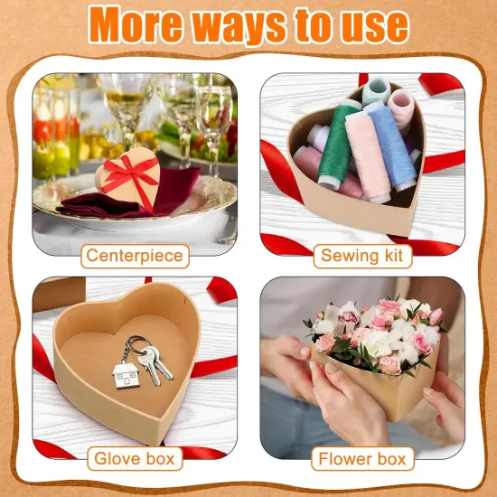 48-Piece Heart-Shaped Paper Mache Gift Boxes &ndash; 3.9" DIY Craft Boxes with Lids for Painting, Decoupage & Jewelry Storage {2}