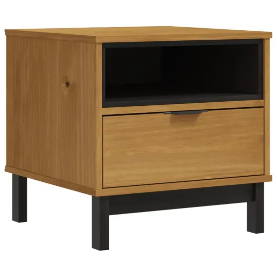 vidaXL Side Table FLAM 19.7"x19.7"x19.7" Solid Wood Pine {2}