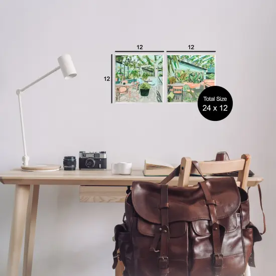 Stupell Industries Plant Filled Café Views 2pc Wall Plaque Art Set Design by Melissa Wang {3}