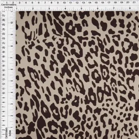 1 Yard DTY Brushed Animal/Leopard Digital Print Knit Fabric, 58/60&Prime; Wide Polyester Spandex Blend BLACK {7}