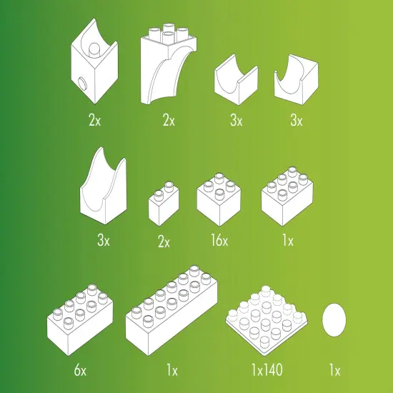 Hubelino Marble Run Catapult Expansion Set - 41 Pieces - STEM Toys for 4+ - Made in Germany - Award-Winning Marble Race Track Multicolor {7}