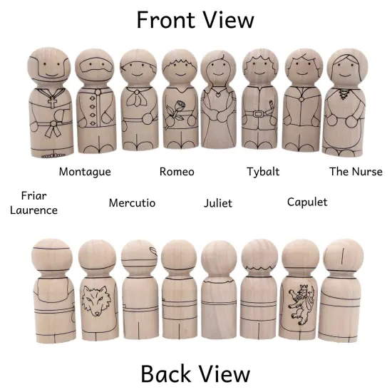 Romeo and Juliet Peg Doll Set by Pegsies&trade; {2}