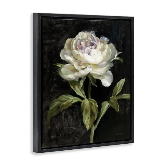 Stupell Industries Peony on Black Floater Framed Canvas Wall Art Design by Danhui Nai {3}