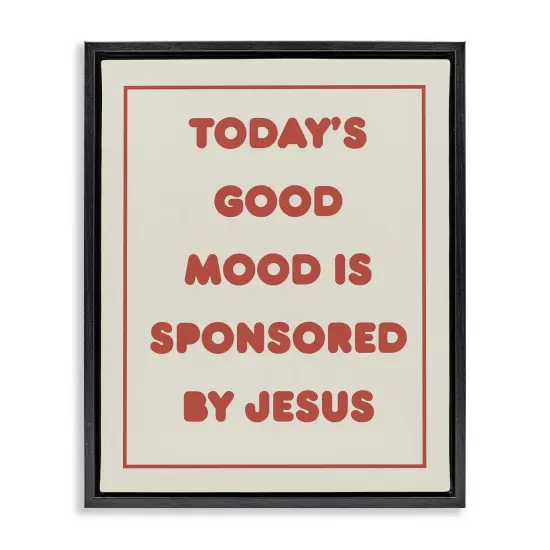 Stupell Industries Good Mood by Jesus Floater Framed Canvas Wall Art Design by Daphne Polselli {1}
