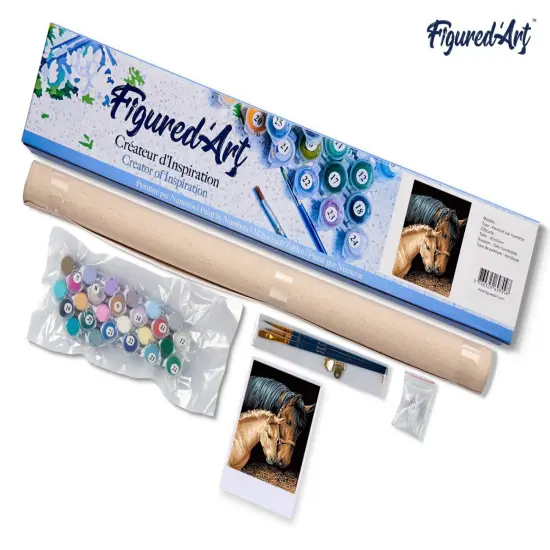 Figured'Art Paint by Numbers for Adults Horse and Foal 16"x20" - Craft Art Painting DIY Kit Rolled Canvas without frame {5}