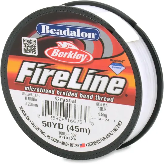 Beadalon FireLine Beading Thread by Berkley, 0.008", Break Strength 10 lb, Crystal, 50 yd {1}
