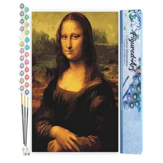 Figured'Art Paint by Numbers for Adults Da Vinci Mona Lisa La Joconde 16"x20" - Craft Art Painting DIY Kit Rolled Canvas without frame {1}