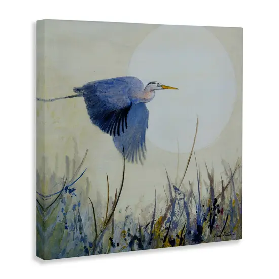 Stupell Industries Full Moon & Heron Canvas Wall Art Design by Floy Zittin {3}