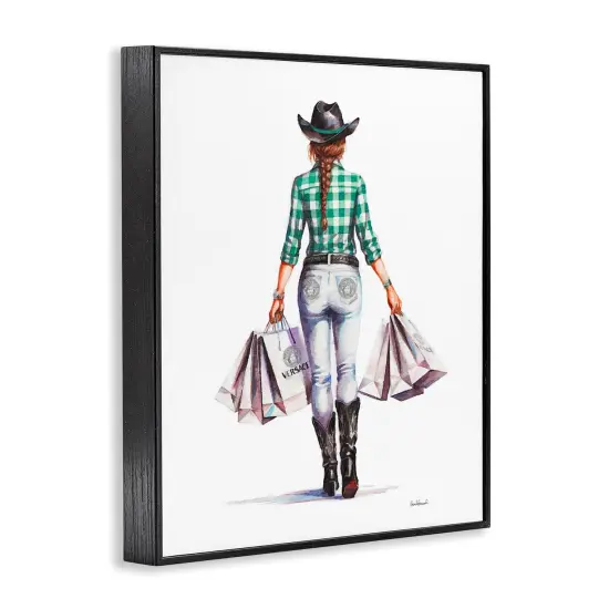 Stupell Industries Country Cowgirl Shopper Framed Giclee Wall Art Design by Amanda Greenwood {3}