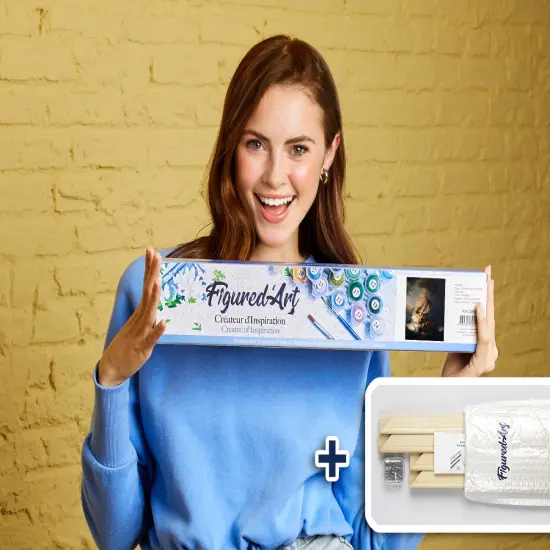 Figured'Art Paint by Numbers Kit for Adults Boat in the Storm 16"x20" - Craft Art Painting Rolled Canvas with DIY wooden frame {2}