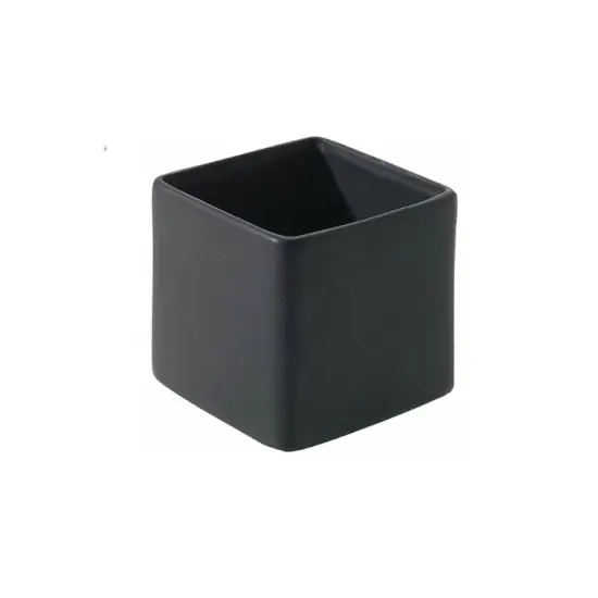 4.75" Square Matte Black Ceramic Vase &ndash; Modern Floral Container for Centerpieces & Minimalist Home Decor-92170-56 {2}