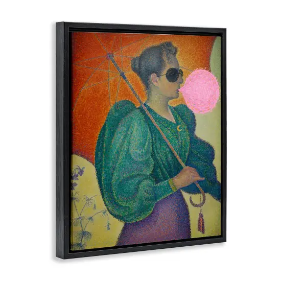 Stupell Industries Impressionist Woman & Bubblegum Floater Framed Canvas Wall Art Design by Daphne Polselli {3}