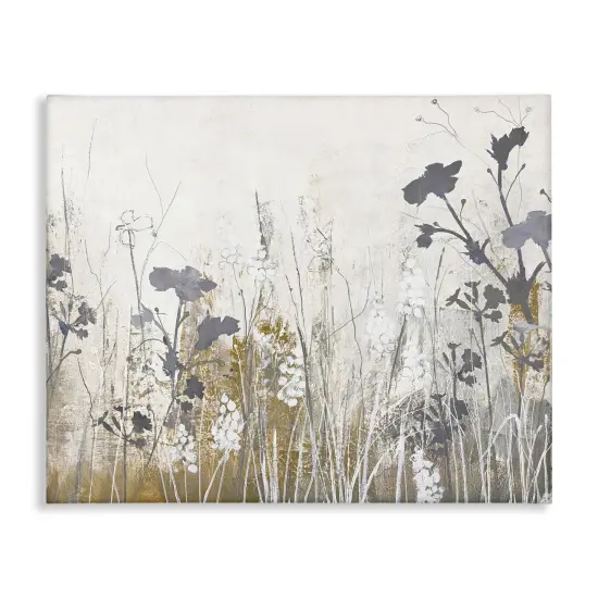 Stupell Industries Grey Flower Silhouettes Canvas Wall Art Design by Design Fabrikken {1}