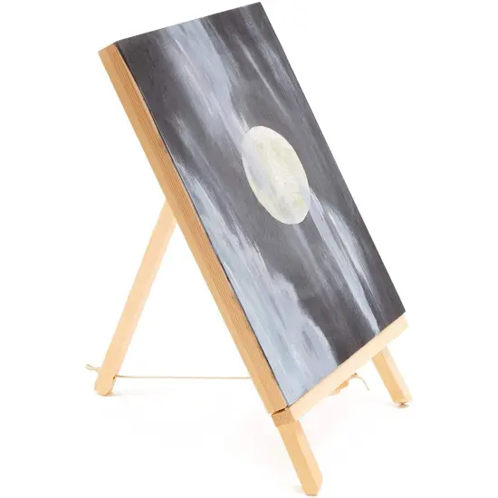 Wooden Mini Easel Stand for Desk or Tabletop (9 x 13.5 Inches, 24 Count) Brown {4}