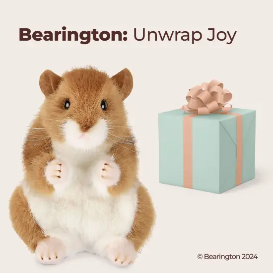 Bearington Collection Cheeks Stuffed Hamster, Ultra-Soft 6&rdquo; Toy, Made With Premium Fill, Expressive Face And Natural Whiskers; Machine Washable, Gift For Animal Lovers, For Ages 1-14 Brown {5}