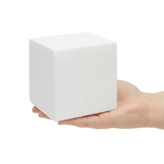 6 Pack Foam Cube Squares for Crafts - Polystyrene Blocks for DIY, Floral Arrangements, Arts Supplies (4 x 4 x 4 in, White) {4}