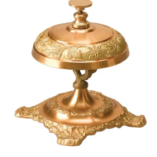 5 1/2 Inch Tall Brass Bell 3 1/4 Inch Diameter Gold {3}