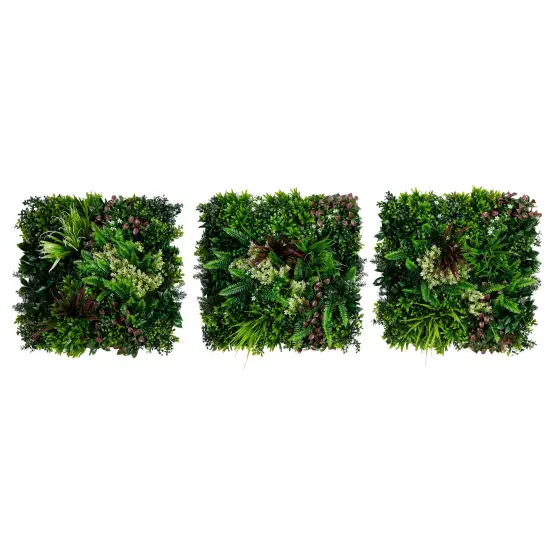 Nearly Natural Corfu Island Artificial Wall Panels - 20" - Set of 3 Green {3}