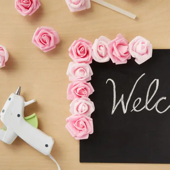 Artificial Roses in 2 Pink Colors, 2-Inch Faux Flower Heads for Crafts (200 Pack) {2}