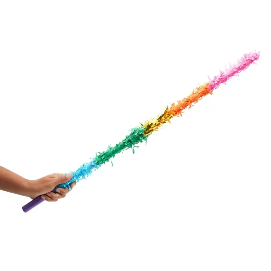 30-Inch Rainbow Pinata Stick with Rainbow Blindfold and Colorful Confetti - Pinata Bat for Birthday Party, For Ages 3+ Multicolor {6}
