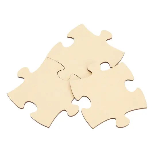 50 Blank Wooden Puzzle Pieces for Crafts, DIY Art Projects, 3x3.5" Unfinished Freeform Jigsaw Wood Puzzles to Draw On {5}