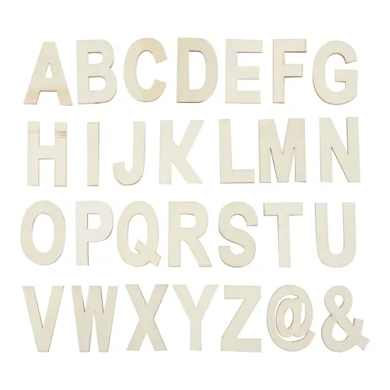 Unfinished Wooden Letters, Symbols, Storage Tray, 3 Inch Alphabet (112 Pieces) Brown {6}