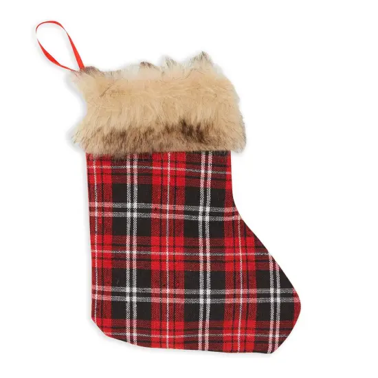 Mini Christmas Stockings,Red Buffalo Plaid Holiday Decor (6x8 In, 12 Pack) {4}