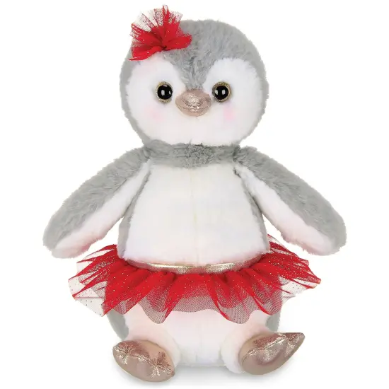 Bearington Snowbell The Ballerina Stuffed Penguin, 11 Inch Penguin Christmas Plushies, Ideal Holiday Stuffed Animal Gift for Toddlers, Kids & Teens Red {1}