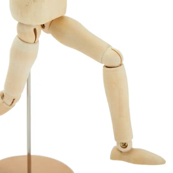 7" Wooden Hand Model and 8" Posable Wooden Mannequin Figure for Drawing, Adjustable Art Supplies (2-Piece) Brown {7}