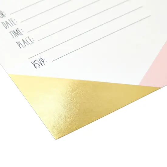 Best Paper Greetings 36 Pack Pink and Gold Party Invitations for Girls with Envelopes for Birthday, Baby & Bridal Shower, Fill in Style (4x6 in) {7}