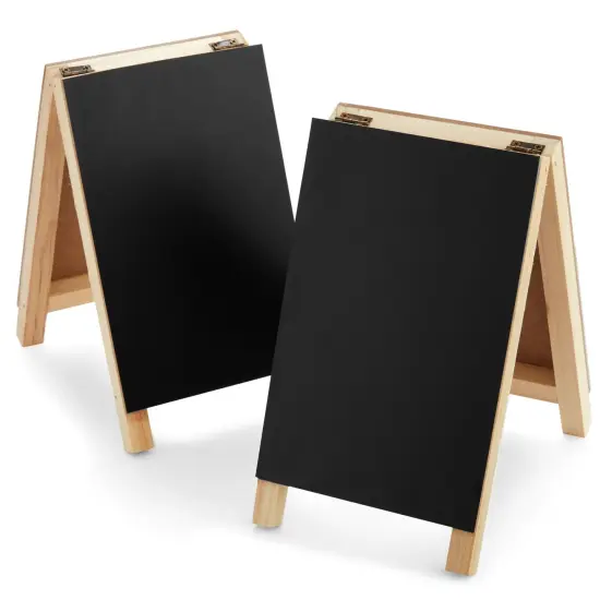 2 Pack Mini Chalkboard Easel Signs for Tabletop Decorations, Restaurant Food Display, Message Boards, Small Business, Wedding, Catering Events, Coffee Shop (4.5x7.5 in) Black {1}
