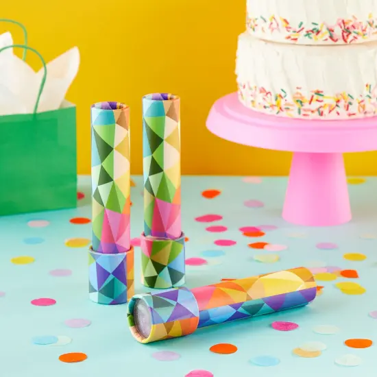 BLUE PANDA 3 Pack Prism Kaleidoscopes for Kids Ages 4-14 - Birthday Classroom Prizes, Classic Educational Retro Toys (Geometric Pattern, 8 Inches) {2}