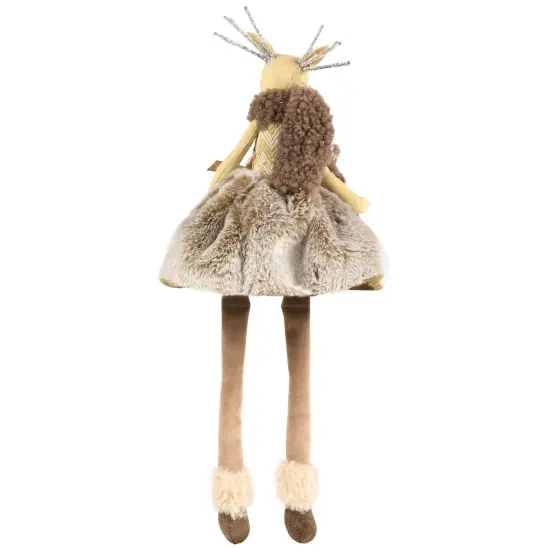 Northlight Sitting Reindeer Girl with Dangling Legs Christmas Figure - 18" Beige {7}