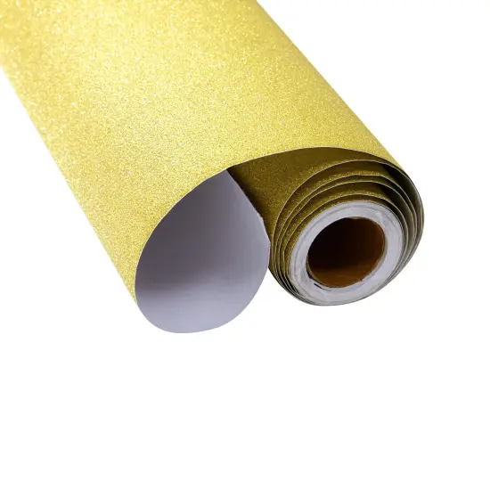 Champagne Gold Glitter Contact Paper Roll for DIY Crafts, Peel and Stick Art Decal for Scrapbooking (17.7 In x 16.5 Ft) {7}