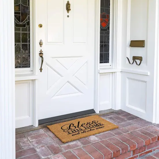 Coco Coir Bless This Home and All Who Enter Door Mat for Front Entrance (17 x 30 In) Brown {3}