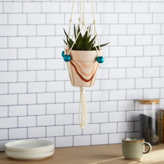 Unfinished Teal Wood Beads and Wooden Rings for Macrame, DIY Crafts (80 Pieces) Multicolor {3}