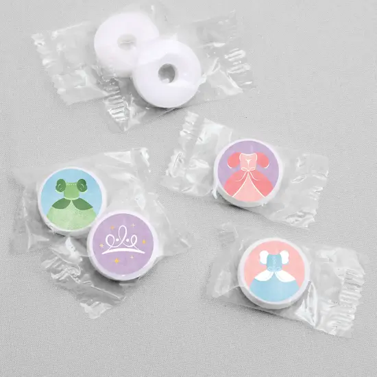 Big Dot of Happiness Princess Party Stickers, Princess Birthday Party Round Candy Sticker Favors - Small Labels Fit Chocolate Candy (1 sheet of 108) {4}
