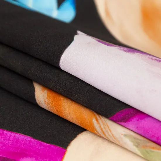 1 Yard Couture Silk Charmeuse Italian Floral Print Black, Pink & Orange Mood Exclusive 55 Inches Wide {3}