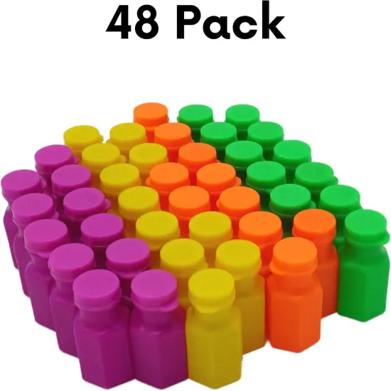 4E's Novelty 48 Pack Mini Bubbles - 1.6" Bulk Non Toxic Bubbles for Kids Party Favors {2}