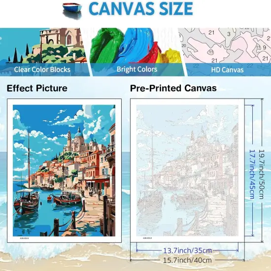 Landscape Paint by Number Canvas for Adults (16x20inch) {4}
