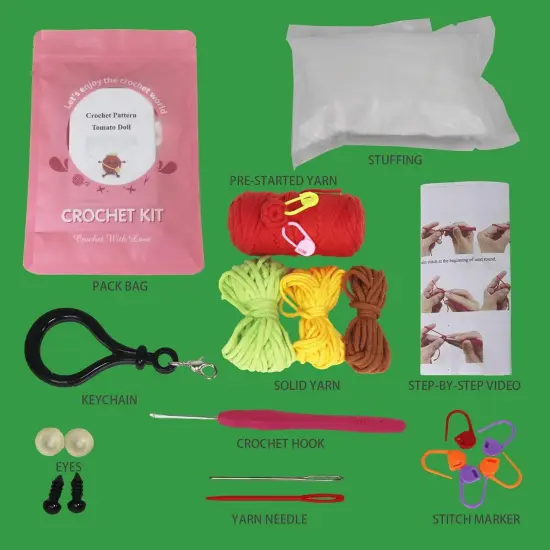 Crochet Kit for Beginners - Cute Tomato {3}