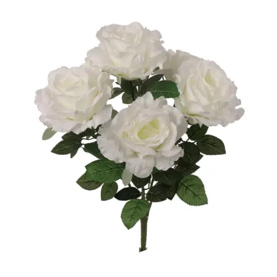 20" Rose Bush w/ 7 Silk Blooms - 2 Pack Lifelike Floral D&eacute;cor {1}