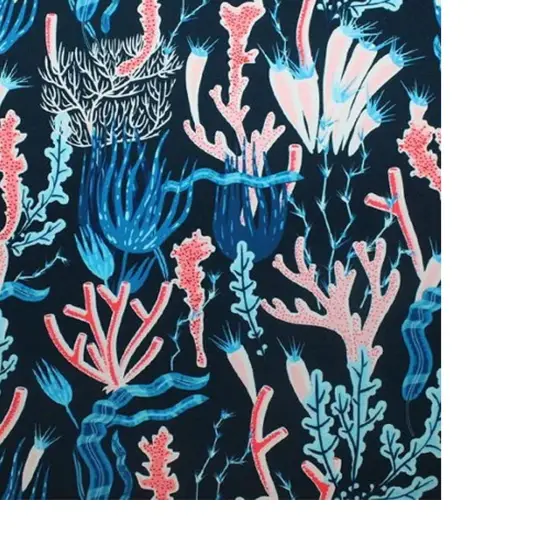 Coral Reef on Navy Printed Spandex {7}