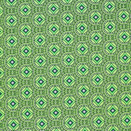 Mosaic Tile Printed Spandex Fabric Green {4}