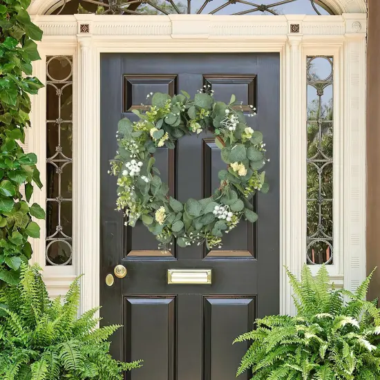 Wreaths for Front Door 20'' Eucalyptus Wreath Spring Green Wreath with White Berries for Home Porch {5}