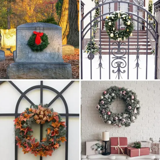 Pack of 2 Wire Wreath Frame (10 Inch) &ndash; Round Metal Wreath Form for Crafts & Floral Decorations on Weddings Christmas Home Party Celebrations, Dark Green {5}